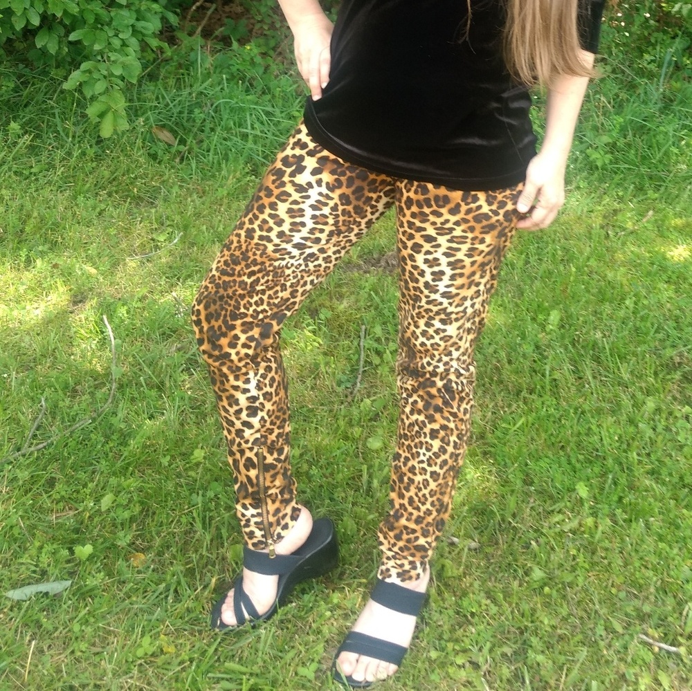 Zara Trafaluc Leopard Ankle Zip Skinny Pants MMXII - Picture 2 of 8